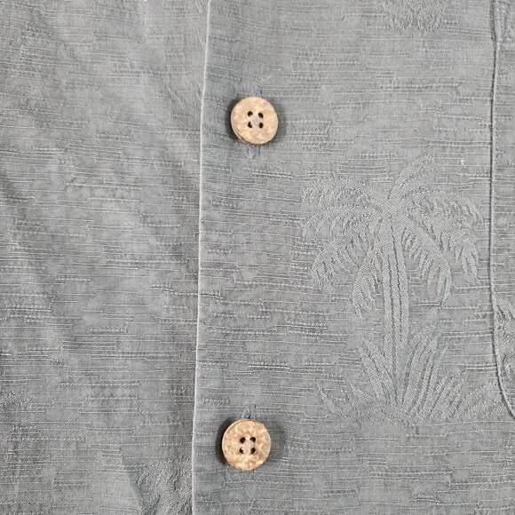 Tommy Bahama Men's Shirt Size Large Silk Short Sleeve Black Button Up Palm Trees - Picture 5 of 9